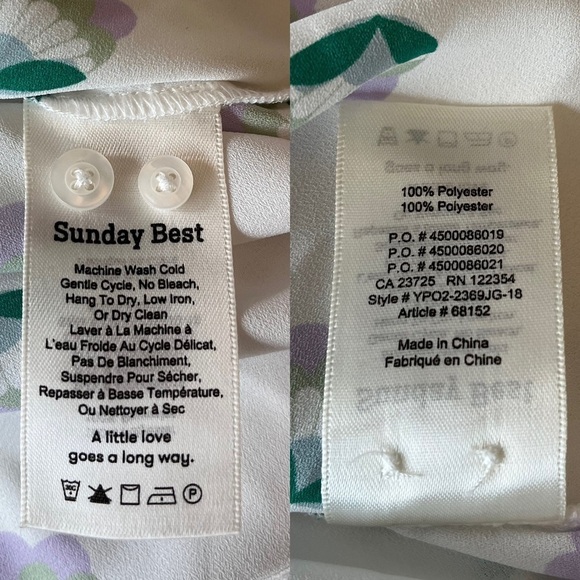 Aritzia Sunday Best Floral Print Button Front Long Sleeve Ruffle Blouse XS - Picture 13 of 16